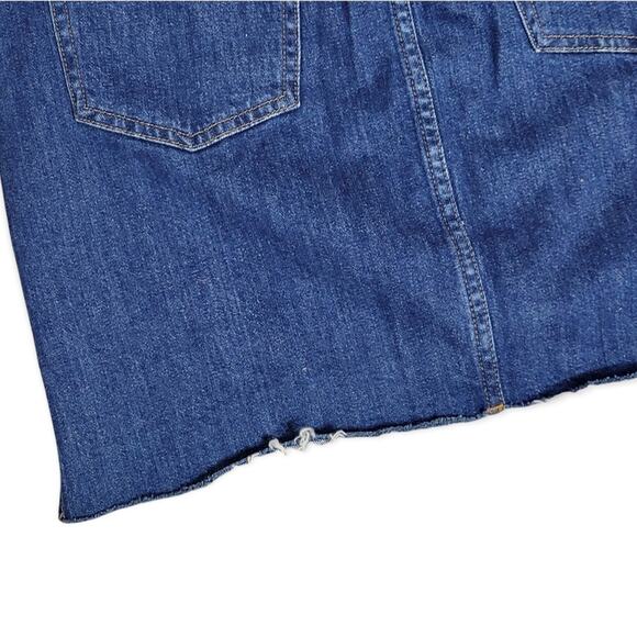 Madewell Cut Off Frayed Step Hem Denim Mini Skirt Size 27 - Picture 6 of 10